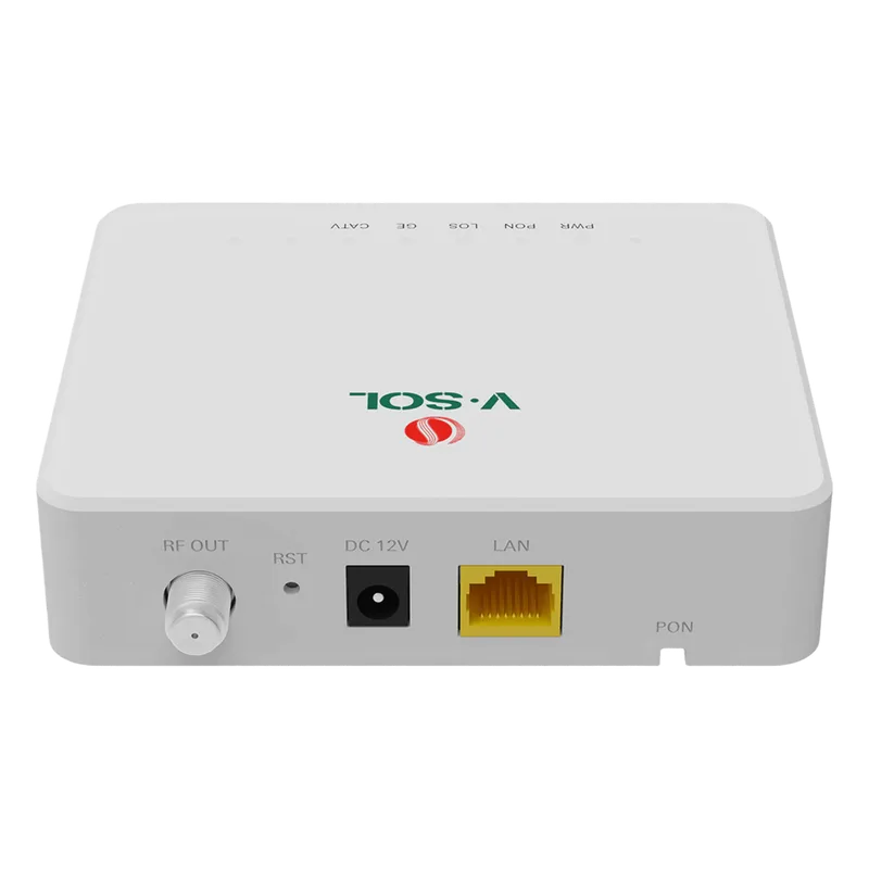ONU Bridge Dual GPON/EPON con 1 Puerto SC/APC + 1 puerto LAN Gigabit + 1 puerto CATV V-SOL V2801T