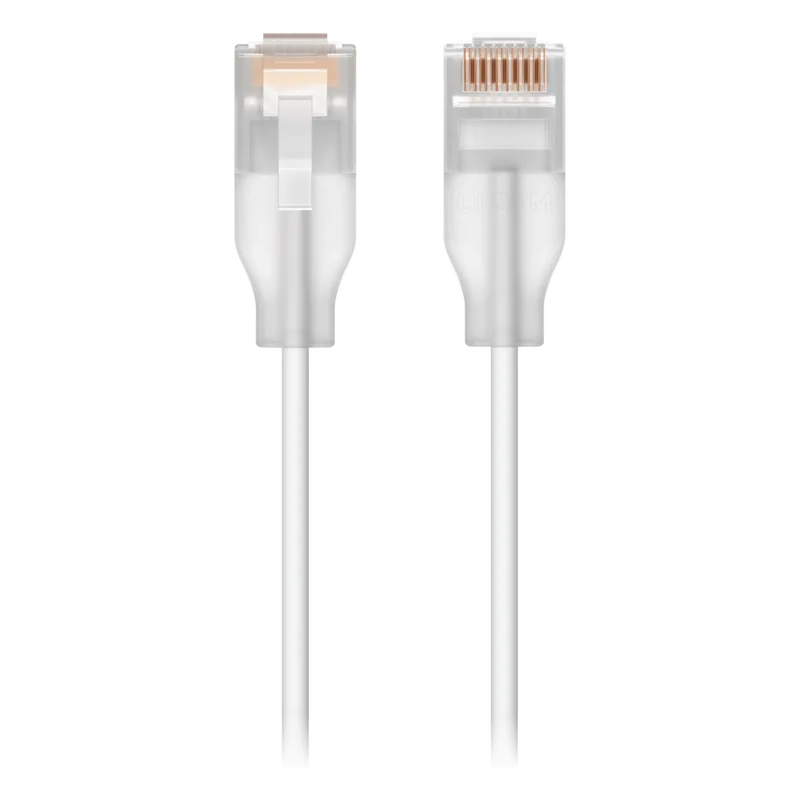Patchcord UniFi Etherlighting de 30 cm (11.81 Pulgadas), hasta 10G / Soporta hasta PoE+++ / Conector RJ45 Transparente para Mejores Efectos de Luz con Switches USW PRO MAX UBIQUITI UACC-CABLE-PATCH-EL-0.3M-W