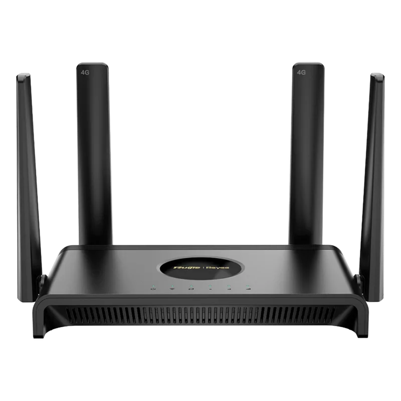 Router 4G LTE CAT.4 / Wi-Fi 4 N300 300 Mbps / Slot Micro SIM Plug & Play / 4 Puertos 10/100 / 4 Antenas Externas / Administración Cloud Ruijie Reyee RG-EW300T-LA