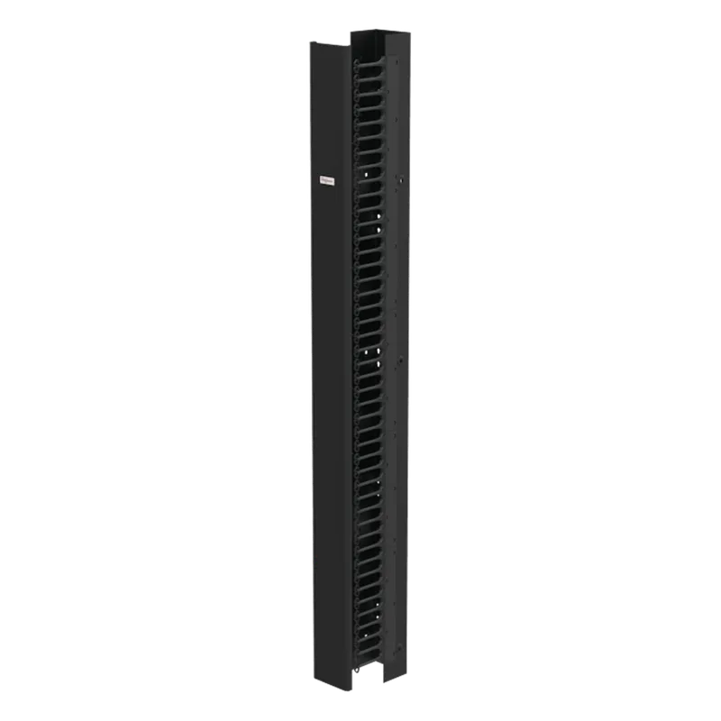 Organizador Vertical de Cableado CableTek-EC / 45U / Una Cara / Acero 1.9 mm / 6 in Ancho / 9 in Profundidad / Negro RAL 9005 / Montaje Universal 4 Postes / Cat 5e/6/6A/Fibra HOFFMAN EC6S7