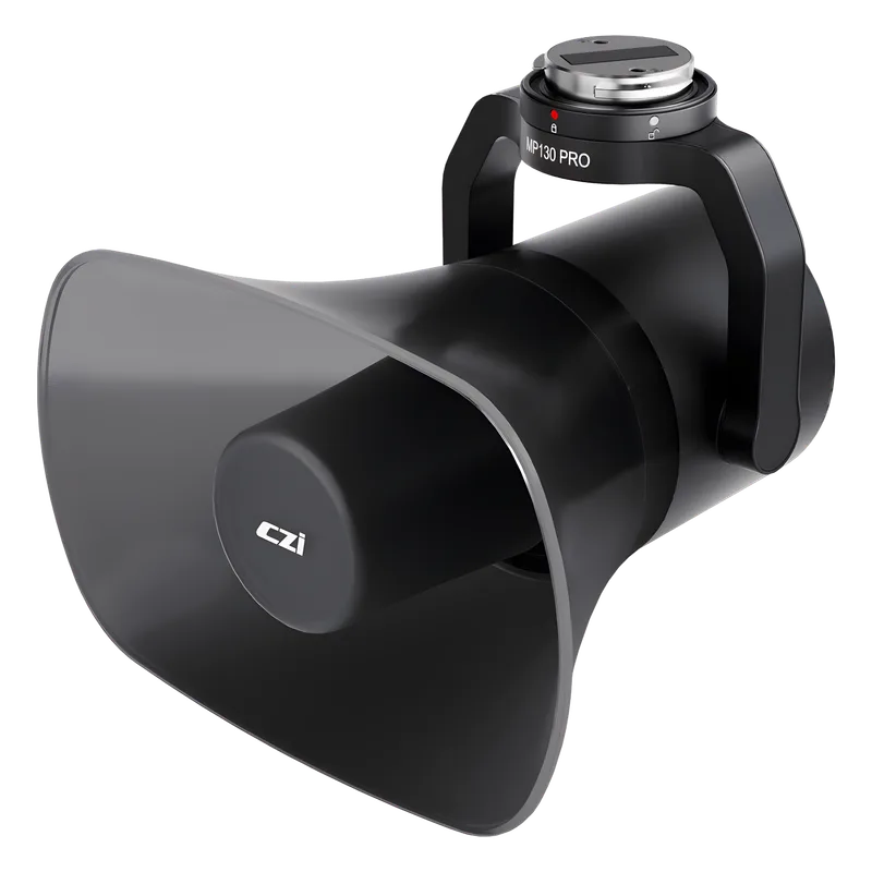 Altavoz de Largo Alcance para Drones, 130 dB de Presión Sonora, Alcance 700 m, Luz de Advertencia Multicolor, Compatible con DJI Matrice M300/M350/M400, Transmisión en Vivo, Reproducción Grabada CZI MP130PRO