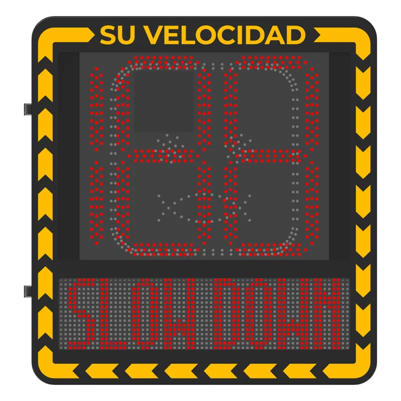 Radar Medidor de Velocidad / Pantalla LED / Detección en Tiempo Real / Rango de Detección de 100 Mts / Hasta 32 Objetivos Detectados / IP66 / Ethernet HIKVISION YJP7681-188-RR