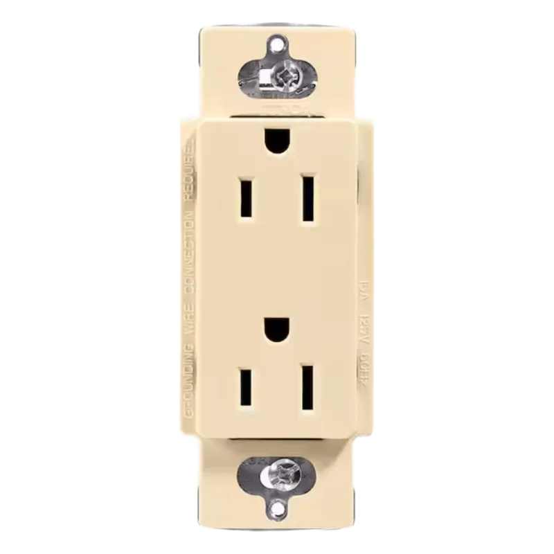 Receptáculo dúplex Claro 15 A / 125 V color marfil, sin placa, para combinar con atenuadores y apagadores Lutron LUTRON ELECTRONICS CAR15IVS
