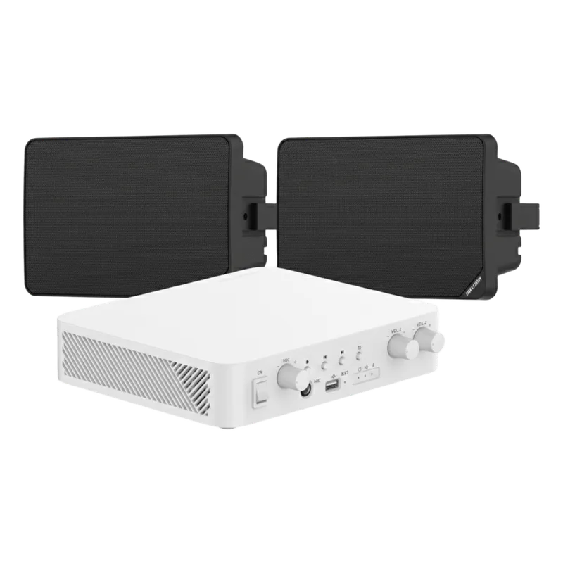 Kit de Audio | 70/100V | 2 Altavoces de pared | Bluetooth | Color Negro | Hik-Connect HIKVISION DS-QAE-KIT-0120BG