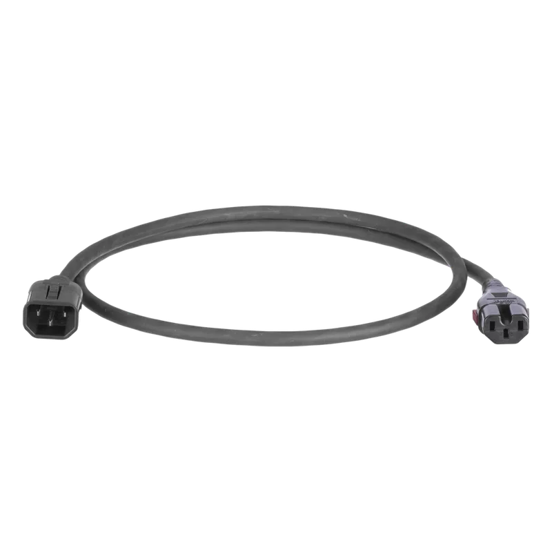 Cable de Alimentación Eléctrica Con Bloqueo Doble de Seguridad, de IEC C14 a IEC C13, 6 ft. de Largo, Color Negro, Paquete de 10 Piezas PANDUIT PLD06BL