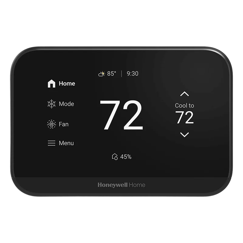 Termostato inteligente con pantalla táctil de 4.3 pulgadas, WiFi, Bluetooth y Matter, para bomba de calor 3H/2C o sistema convencional 2H/2C, color negro HONEYWELL HOME RESIDEO THX900B2