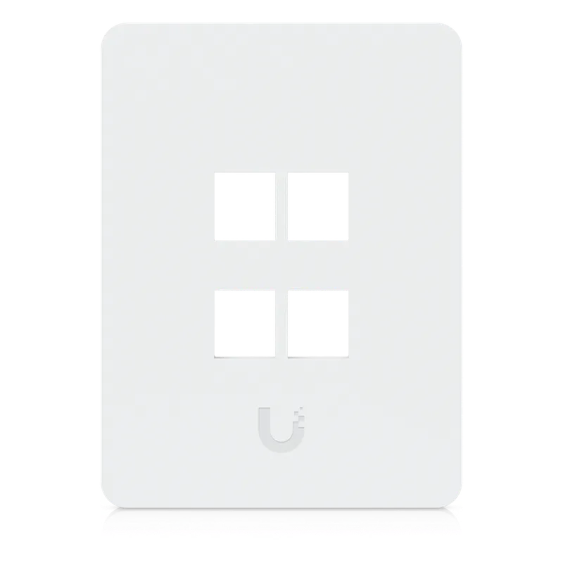 Placa de Pared Vertical Universal para Keystone de 4 Puertos con Cubierta Pintable, Acabado Personalizable, Paquete con 4 Piezas UBIQUITI UACC-WP-KEYSTONE-V-4P