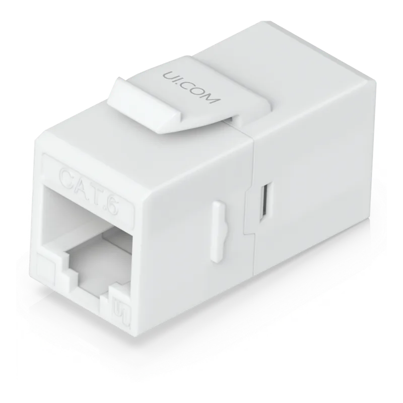 Keystone Coupler Cat6 Pass-Through para Cable Ethernet, Instalación Snap-In en Patch Panel, Paquete con 12 Piezas UBIQUITI UACC-KEYSTONE-COUPLER-C6