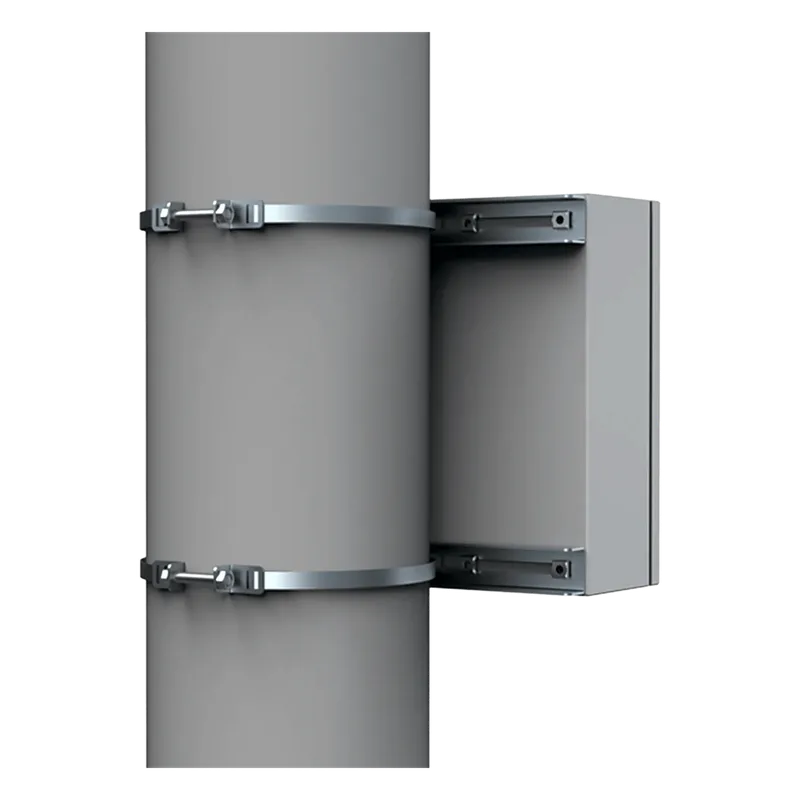 Kit de Fijación para Postes / Enclosure Pole Fixation / Acero Galvanizado / Carga Máxima 900 N / Diámetro Poste 80-250 mm (3.15-9.84 in) / 2 Perfiles + Accesorios HOFFMAN EPF0400