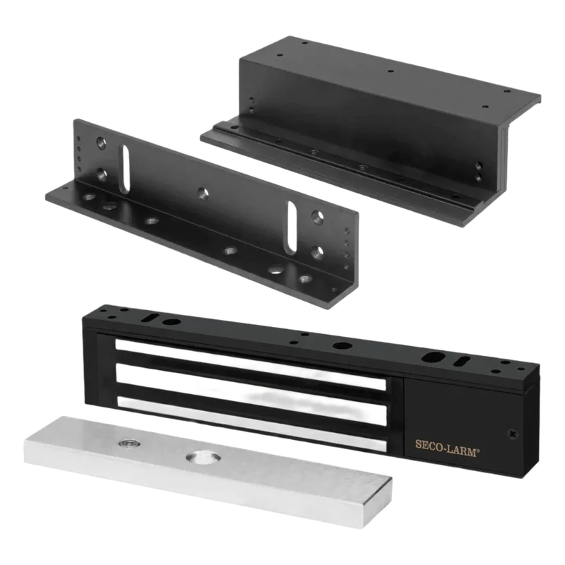Kit Para Control de Acceso Incluye Chapa Magnética de 600 Lbs / Montaje En Z y L / Uso Interior / Certificación UL / Color Negro / Diseño Elegante ENFORCER SECOLARM E941SB600PQ/KITZ