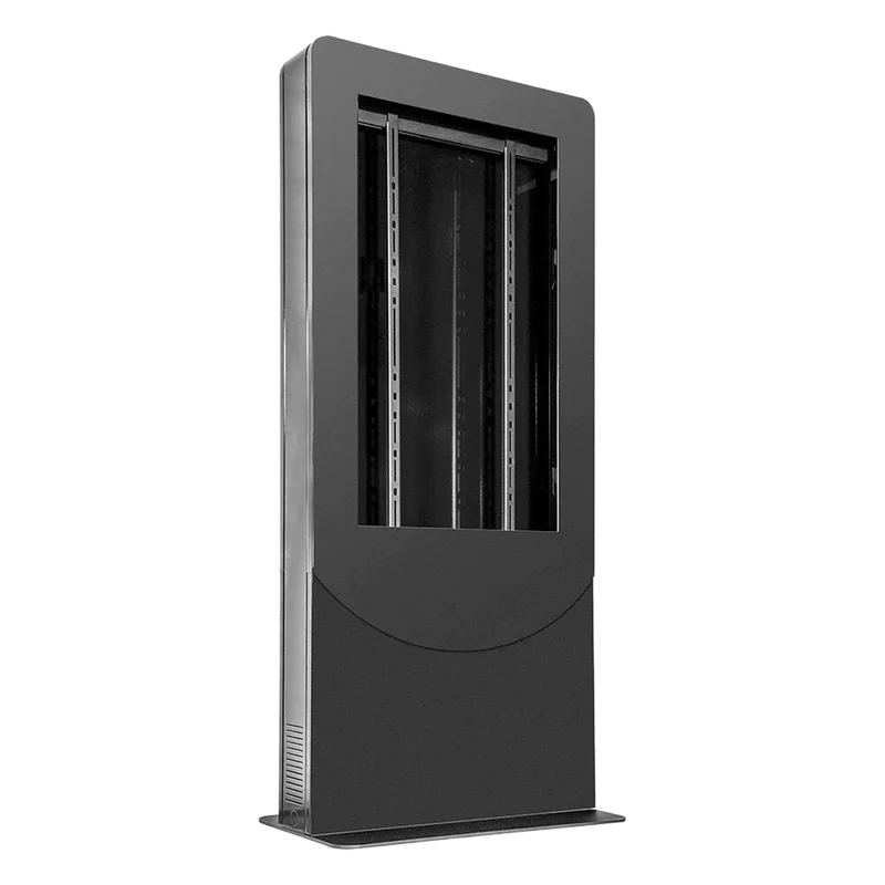 Kiosko modo Vertical para interior color Negro / Soporta Pantallas de 65" hasta 4" de Profundidad / Estructura de Acero con Placa Base 3/8" / 6 Salidas Supresor de Picos UL/cUL / Ventilación Termostática / Puertas de Acceso Se PEERLESS KIPC2565