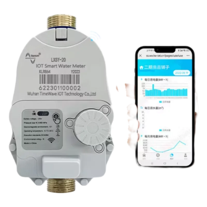 Medidor de Agua Mecánico LoRaWAN IoT de 1/2 Pulgada / Smart Metering y Telemetría para BMS / Válvula de Corte de Flujo / Batería Litio de Larga Duración / Comunicación Inalámbrica / Monitoreo Remoto TIMEWAVE TW-LXSY-15