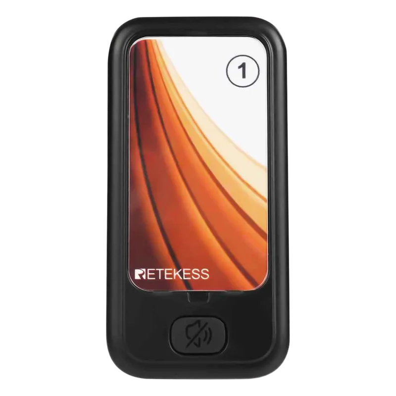 Pager Recargable TD173 / 3 Modos de Alerta: Sonido, Vibración y LED / Recepción de Señal Fuerte 148mW / Batería 3.7V 200mAh / Personalizable con Logo / Dimensiones 100x50x10 mm (3.9x2x0.4 in) RETEKESS TD173P