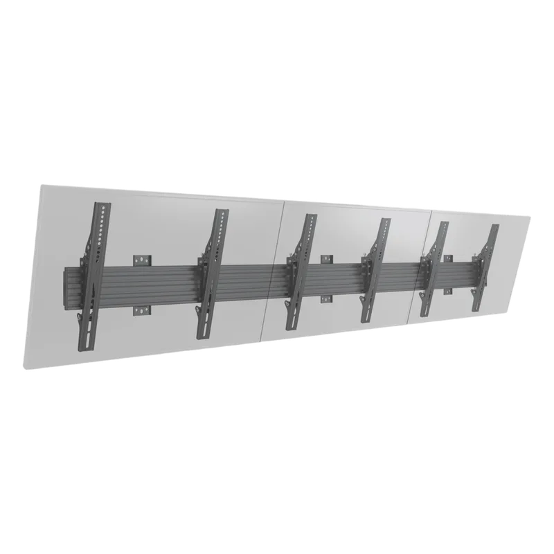 Soporte de Pared para TV / Riel Triple 400T / Capacidad 110 lbs (50 kg) / Compatible 32"-65" / VESA 100x100-600x400 mm / Ajuste Ángulo 5°-15° / Montaje Profesional EPCOM INDUSTRIAL LCW3X1UT400
