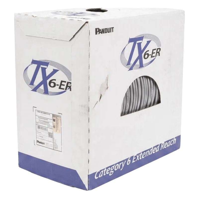 Bobina de Cable UTP de 4 Pares, Cat6 de Rango Extendido, 22 AWG, CMR (Riser), Color Gris, 305 m PANDUIT PUR6C2204IG-CE