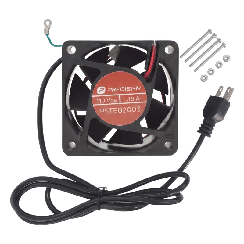 Ventilador de 110 Vca de 12 x 12 cm con Cable y Tornillería PRECISION PST-E02-003