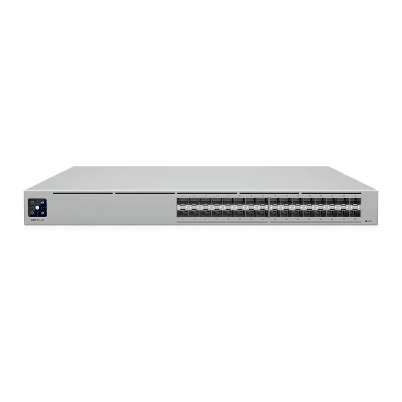 Switch Pro XG Aggregation de 25G con 32 puertos SFP28, Capacidad de Switching de 1.6 Tbps, Funciones Layer 3, Respaldo de Energía USP RPS y Etherlighting™. UBIQUITI USW-PRO-XG-AGGREGATION