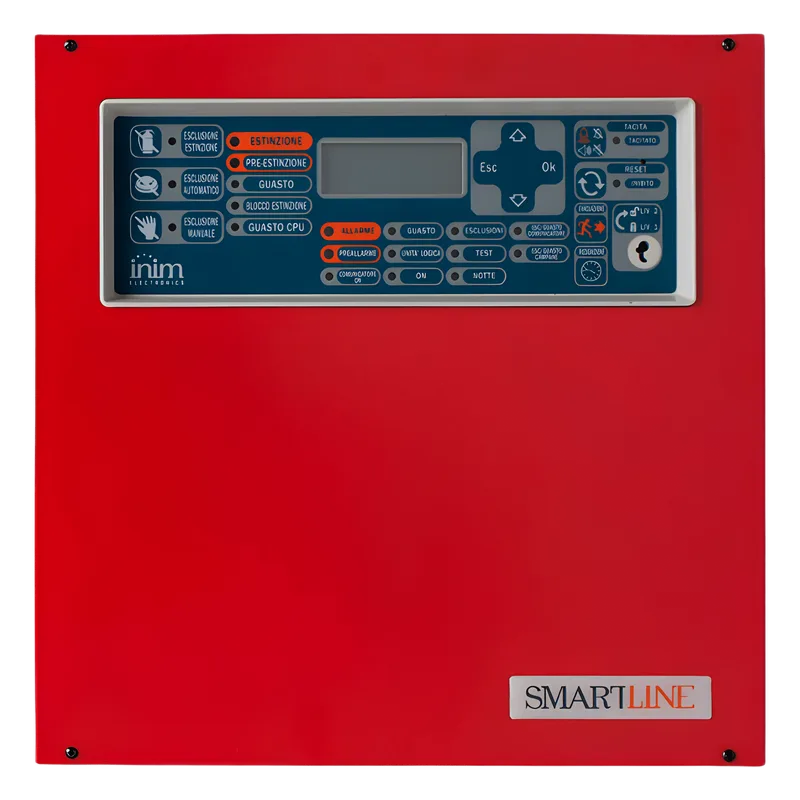Central de Detección de Incendio Convencional SmartLine 020-4 | 4 Zonas Ampliables a 20 | Hasta 32 Dispositivos por Zona | 4 Repetidores Remotos | EN 54-2/4/21 INIM ELECTRONICS SMARTLINE020-4