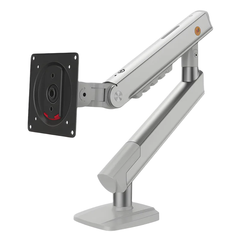 Brazo Ergonómico para Monitor A5-XS / Soporte 17\" a 32\" / VESA 75x75 y 100x100 mm / Carga 2-7 kg (4.4-15.4 lbs) / Ajuste de Tensión / Rotación ±90° / Color Blanco / Instalación Abrazadera o Pasacables NB-EPCOM A5-XSNB