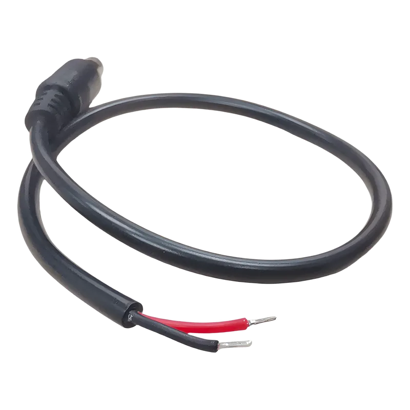 Cable con Conector Macho (Pigtail) | Forro negro | Alimentación para Vcc con Puntas Libres / Polarizado / Largo 22 cm (8.66 Pulgadas) / Calibre 22AWG. EPCOM POWERLINE DC-CORD-B