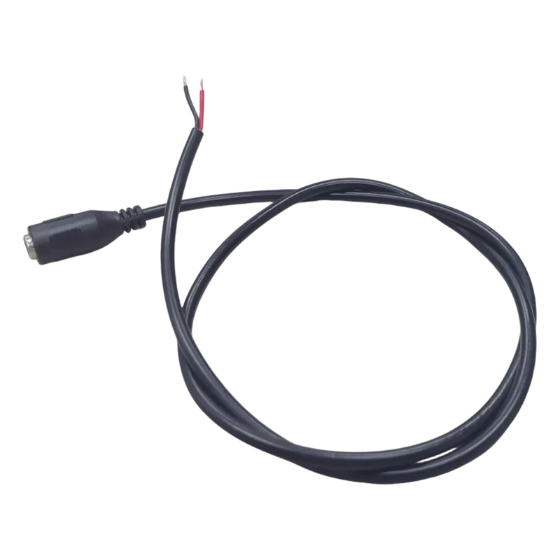 Cable con Conector Macho (Pigtail) / Forro Negro | Alimentación para Vcc con Puntas Libres | Polarizado | Largo 22 cm (8.66 Pulgadas) | Calibre 22AWG. EPCOM POWERLINE DC-CORD-FF