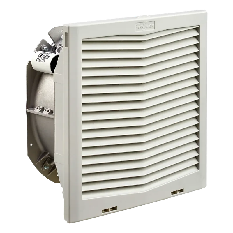Ventilador Con Filtro de Montaje Lateral HF13, Con Flujo de Aire de 395 CFM, 115 Vca, Color Gris Claro HOFFMAN HF1316414