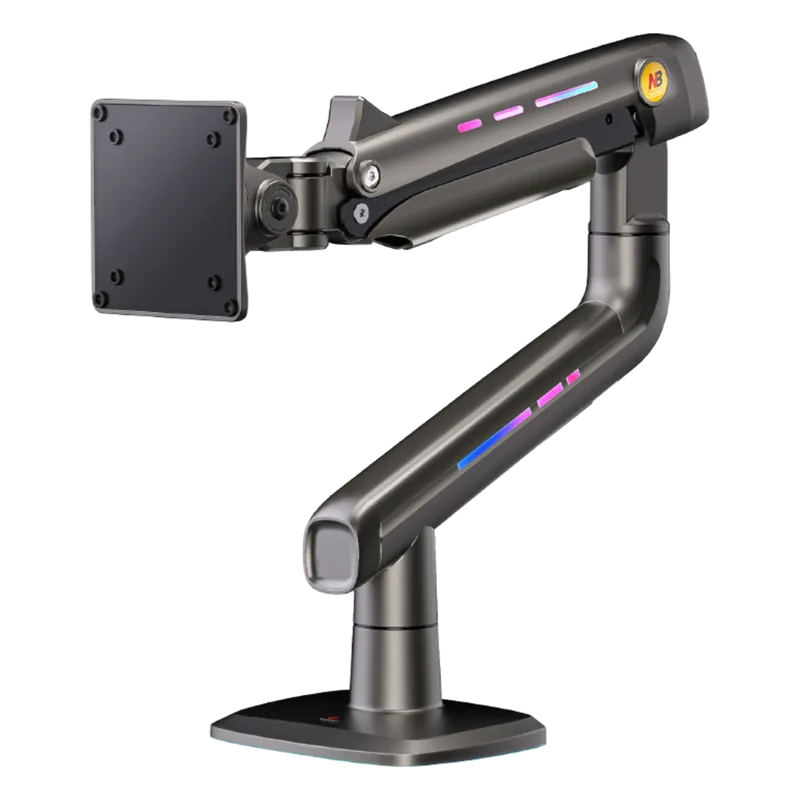Soporte Mecánico Gaming NB F5 / Monitores de 32" a 60" / VESA 75x75 y 100x100 mm / Carga 2-20 kg (4.4-44 lbs) / Iluminación RGB / Sistema de Resorte de Alta Precisión NB-EPCOM F5NB