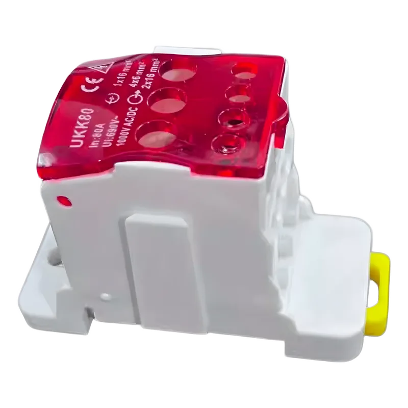 Bloque de distribución rojo de 1 entrada y 6 salidas EPCOM POWERLINE UKK-80A
