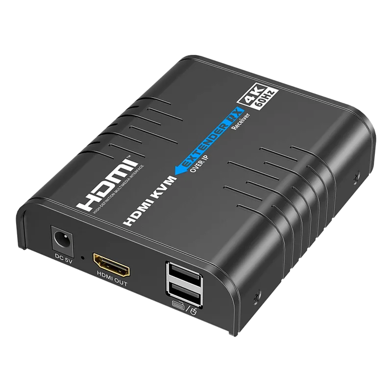 Extensor KVM HDMI 4K a 60 Hz | Transmisión hasta 120 mts con CAT6 | Resolución 4096x2160@60Hz | Ancho de Banda 18Gbps | HDCP1.4 y HDCP2.2 | Latencia 120~170ms | Conexión 1:1, 1:N, N:1, N:N | Solo Receptor EPCOM TITANIUM TT473KVMRX