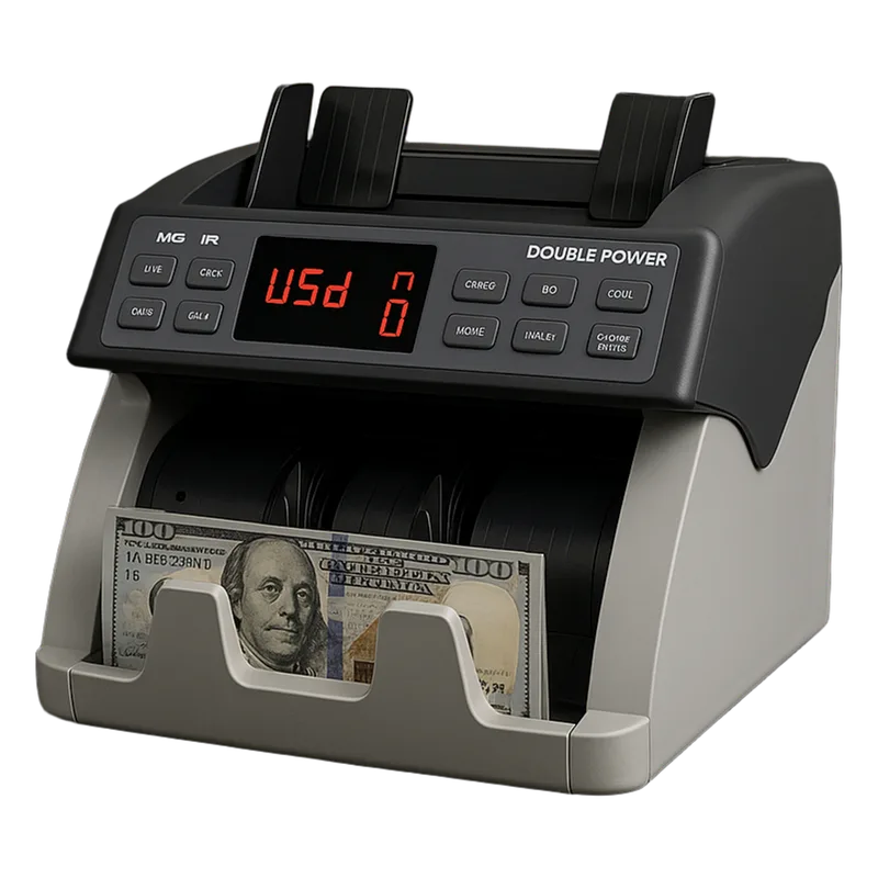 Contadora de Billetes Profesional DP7311S — Detección Anti-Falsos MG+IR+UV / 1,500 bpm DOUBLE POWER