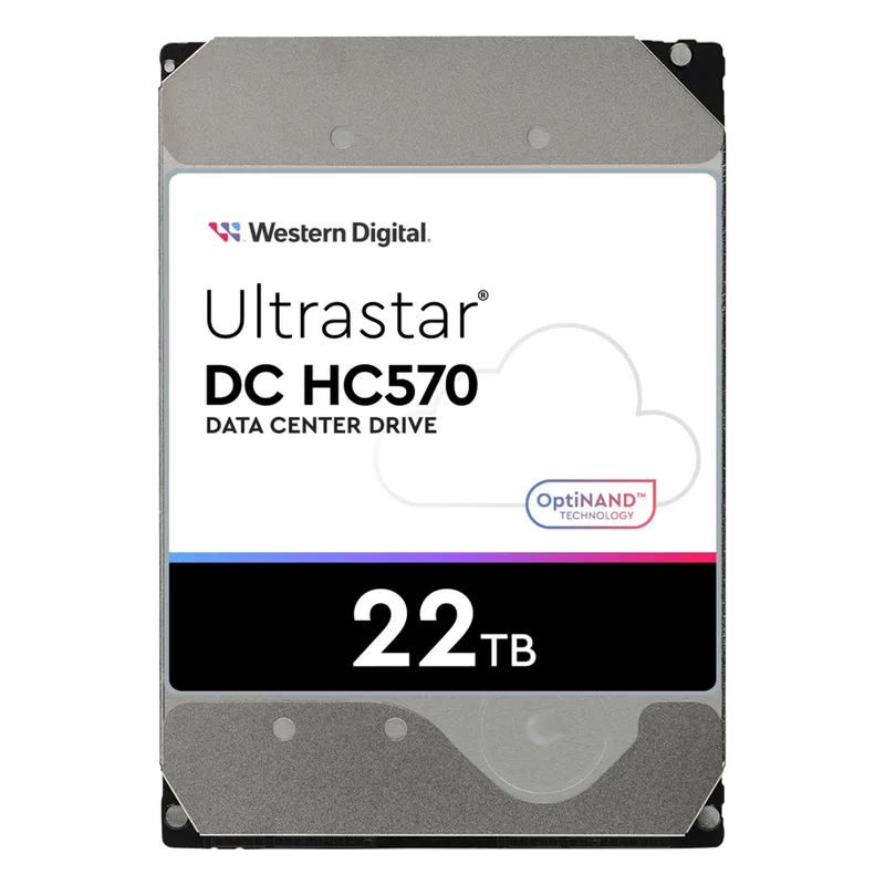 Disco Duro Data Center Ultrastar / 22 TB / 7200 RPM / 6 Gb/s SATA - 12 Gb/s SAS / HelioSeal con Helio / OptiNAND con Flash iNAND / ArmorCache / 2.5M Horas MTBF / 5 Años Garantía Western Digital (WD) WUH722222ALE6L4