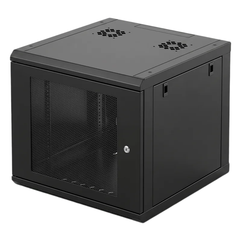 Gabinete Rack 19 Pulgadas / 6 Unidades / Montaje Pared / Ventilado / Acero Calibre 20 / Carga 100 Kg / Dimensiones 372x606x636 mm (14.6x23.9x25.0 in) / Puerta Perforada con Candado LINKEDPRO SR-19-06-GN3P