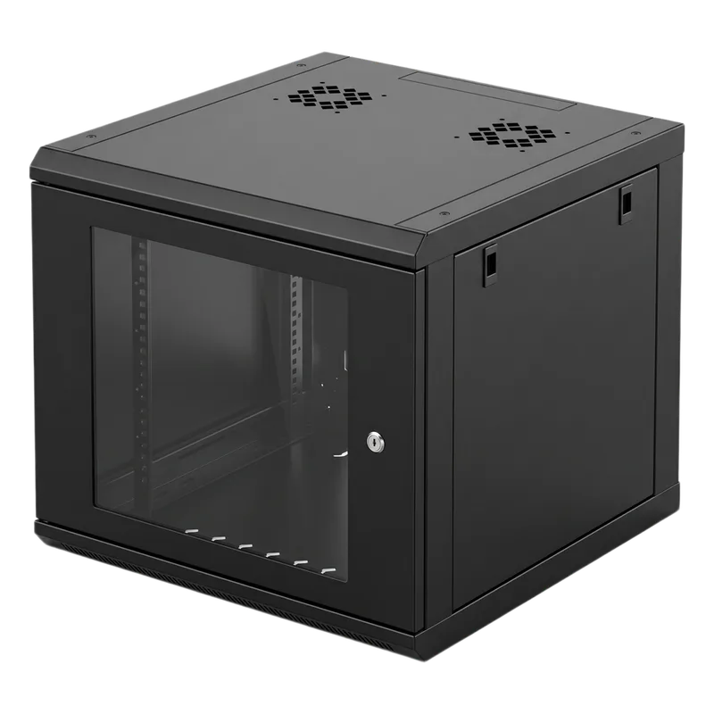 Gabinete de Pared con Puerta de Cristal Templado, 635mm de Profundidad, 6U Rack de 19 in, Acero Reforzado LINKEDPRO SR-19-06-GN3G