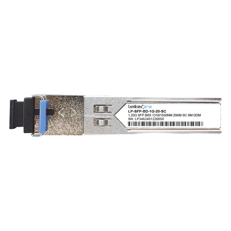 Transceptores Ópticos Bidireccionales SFP (Mini-Gbic) / Monomodo 1310 & 1550 nm / 1.25 Gbps / 1000BASE-BX / Conector SC/UPC Simplex / DDM / Hasta 20 km / 2 Piezas LINKEDPRO BY EPCOM LP-SFP-BD-1G-20-SC