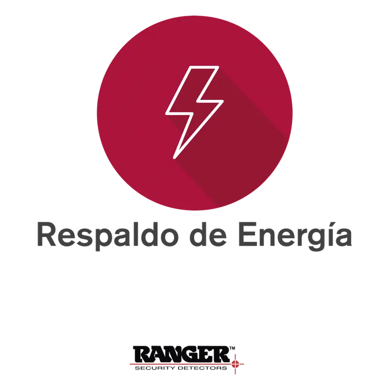Respaldo de Energía con Batería incluida (Hasta 8 horas) / Solo Para Equipos Bajo Pedido / No Compatible con Arcos ya Instalados o Fabricados RANGER SECURITY DETECTORS OPCION-BU