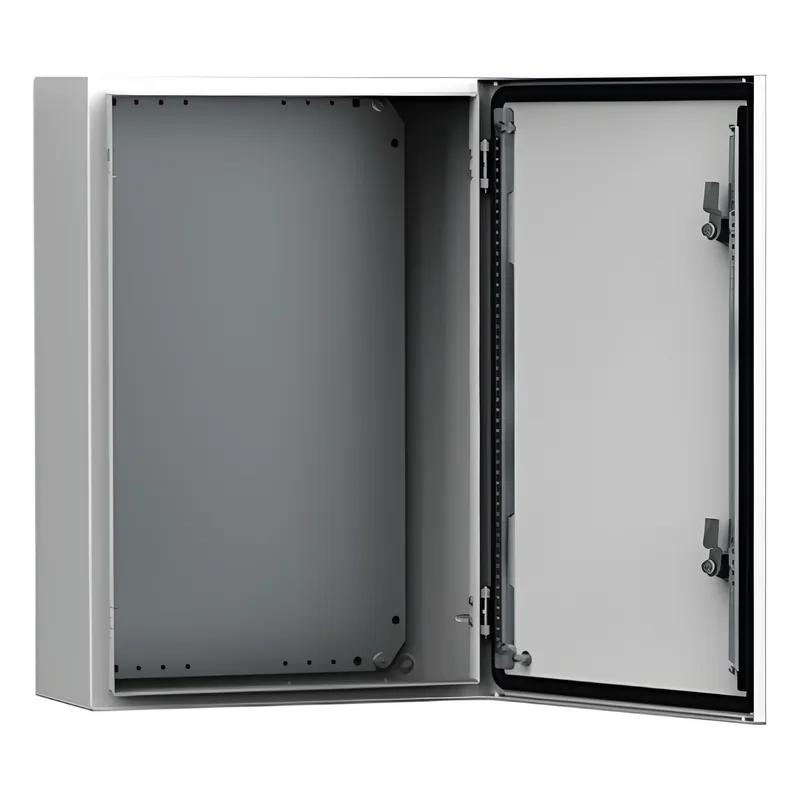 Gabinete de Uso Exterior MAS 600 x 600 x 210 mm NEMA 4/12/13; IP66; IK10 de Acero Dulce 1.5 mm con Platina de Montaje Incluida Color Gris Claro HOFFMAN MAS0606021R5