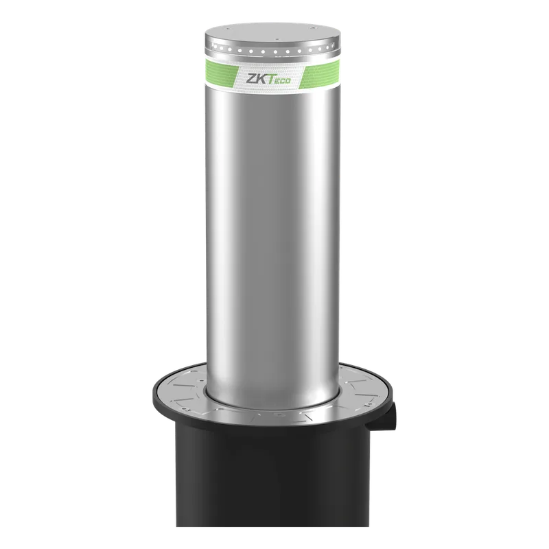 Bolardo Automático de Seguridad / Hidráulico / 219 mm Diámetro / Elevación 600 mm (23.6 in) / 4 Segundos Operación / IP68 / Control Remoto 100 m (328 ft) / LED Integrado ZKTECO BOL2219A