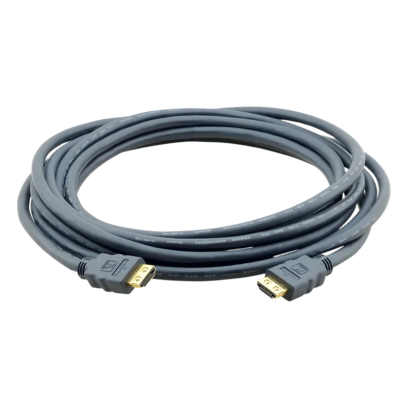 Cable HDMI Premium| Longitud 4.60 m | Alta Velocidad 18 Gbps | 4K@60Hz (4:4:4) | Conectores Dorados 24K | K-Lock Resistentes | Triple Blindaje | Certificado Premium KRAMER C-HM/HM-15