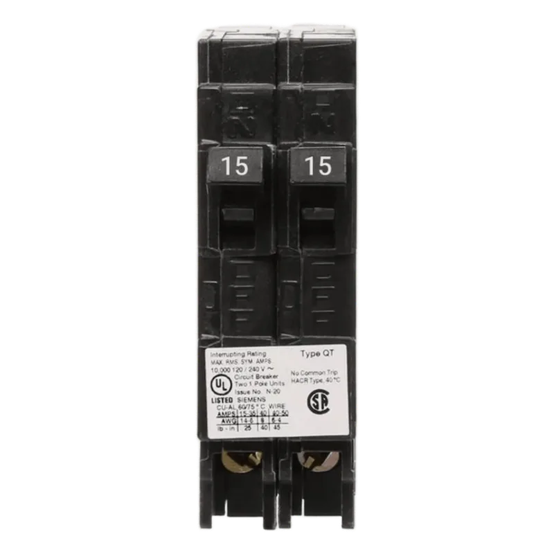 Interruptor automático DUPLEX enchufable tipo QT 2 polos, 30-30 amp SIEMENS Q3030