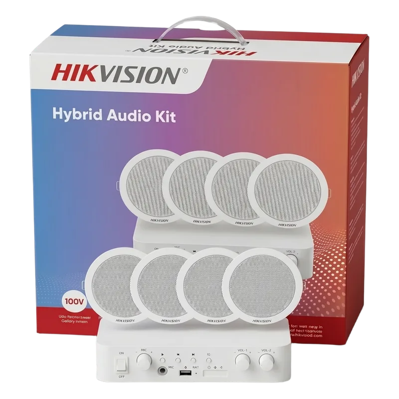 Kit de Audio | Amplificador con bluetooth | 4 altavoces para plafón | Música Ambiental HIKVISION DS-QAE0KA60206-4