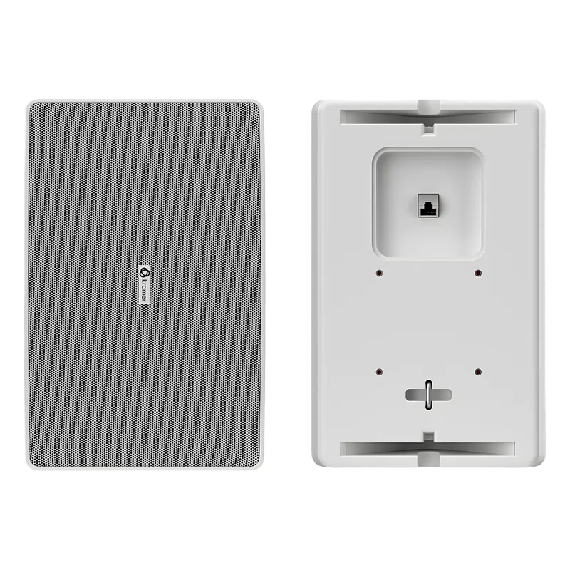 Altavoz de Pared PoE Dante 6.5 pulgadas | 2 Vías | Potencia PoE++ 10W | DSP Integrado | Mixer 2 Canales | Montaje VESA 75 mm | UL1480A | Negro o Blanco KRAMER WM-6D-WT
