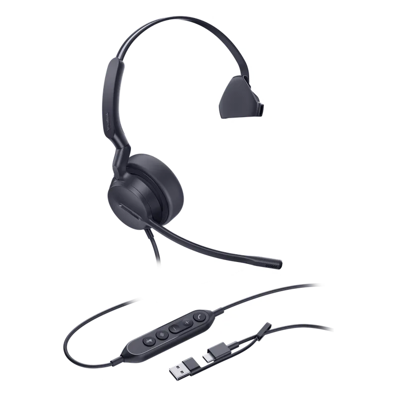 Yealink UH44 Mono, versión Microsoft Teams, cancelación de ruido USB-C/A con indicador de ocupado UH44-MONO-USB-C/A