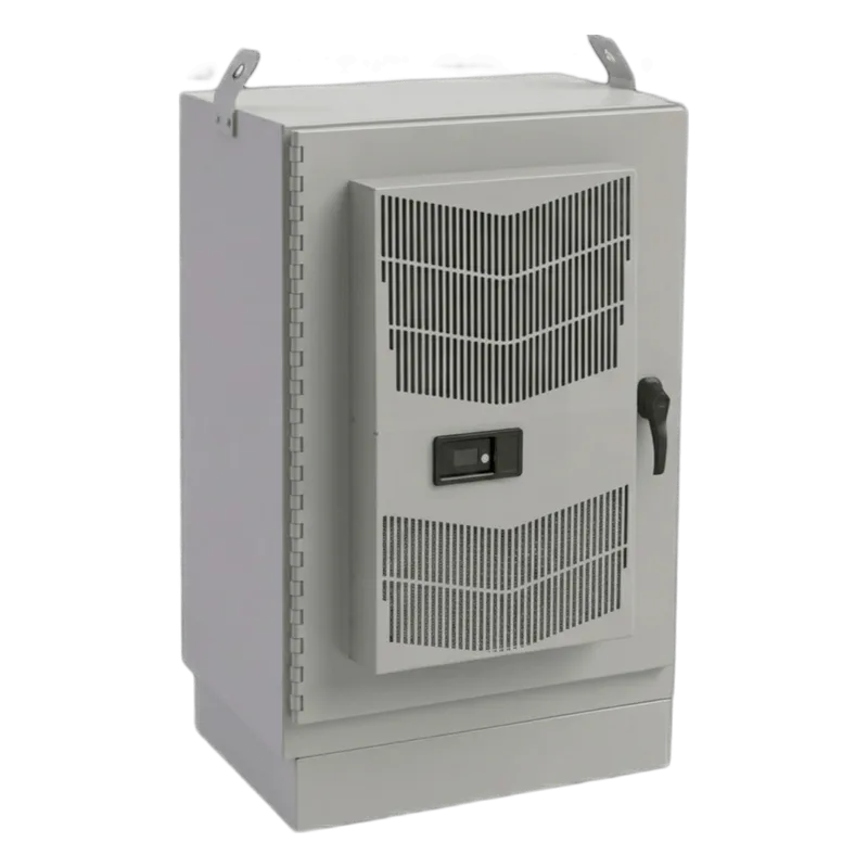 Gabinete para Exterior Tipo 4X Doble Puerta de 22 UR / Aluminio Soldado / 1270 x 762 x 1118 mm / Exterior IP66 / Montaje Almohadilla / Aislamiento Térmico / Aire de Precisión / Gris RAL 7035 HOFFMAN T503044FTTXDASA