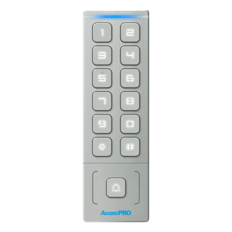 Teclado Autónomo / Diseño Slim Metálico / 1000 Tarjetas y Contraseñas / Exterior IP65 / Lector de Tarjetas Prox EM / Salida Wiegand ACCESSPRO PRO-KEYPAD-H1
