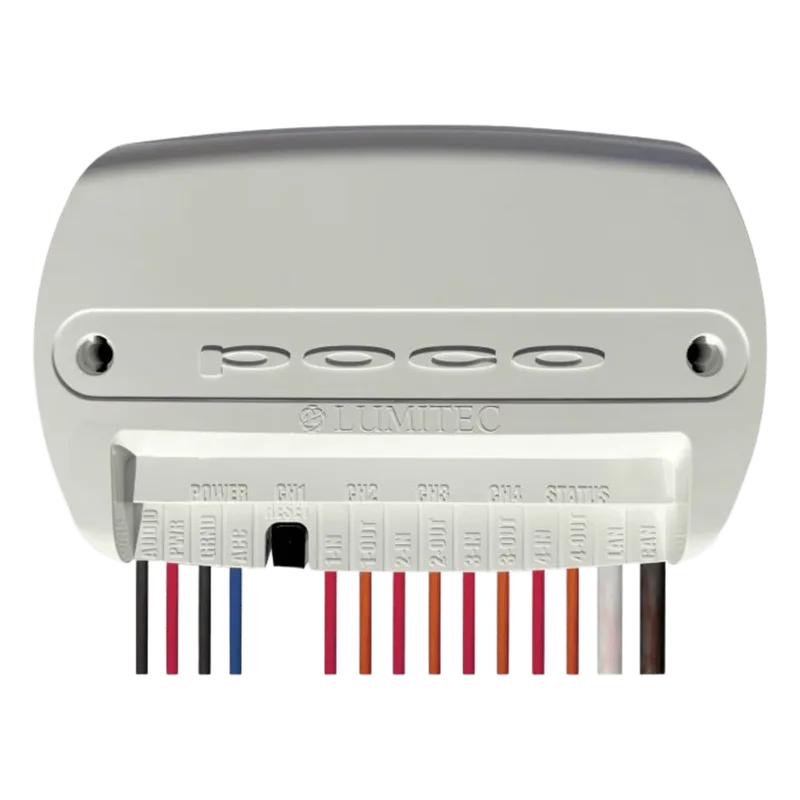 Módulo de Control de Iluminación Digital Poco 4 / Tecnología PLI / NMEA 2000 y CANbus / Sound-to-Light Inteligente / Sellado y Compacto / Expansión vía Pico Modules LUMITEC 101925