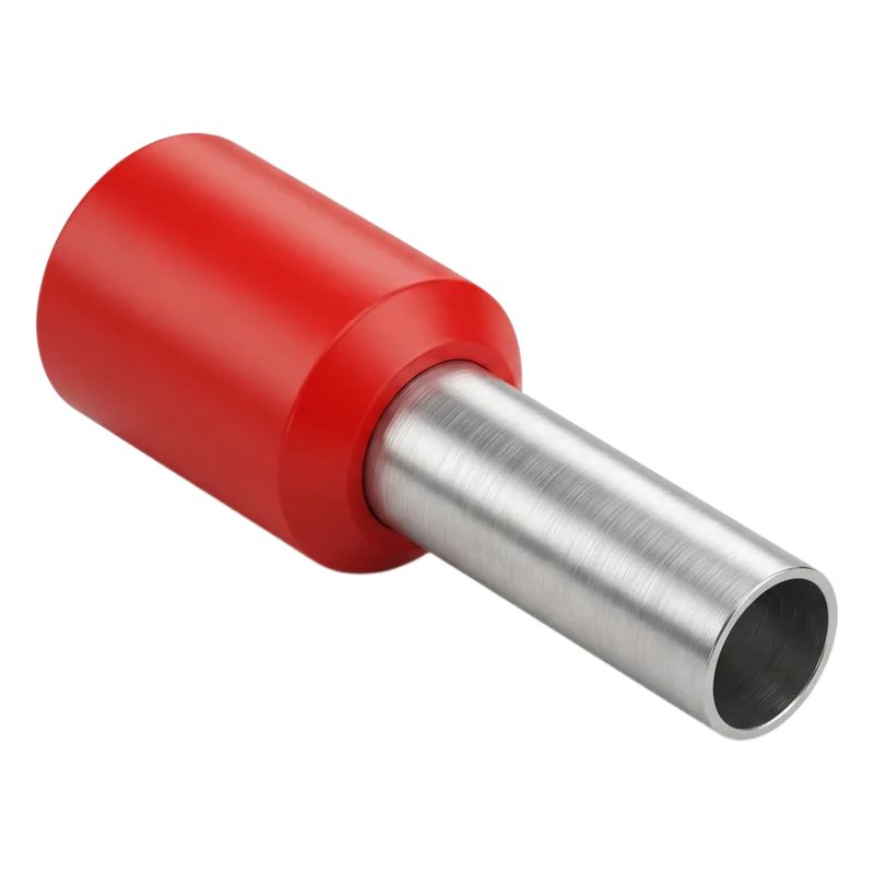 Conector Ferrule | 18AWG | 1.0 mm² | Conductor Latón Estañado | Aislamiento PVC Rojo | 25 Piezas por Bolsa EPCOM POWERLINE E1008