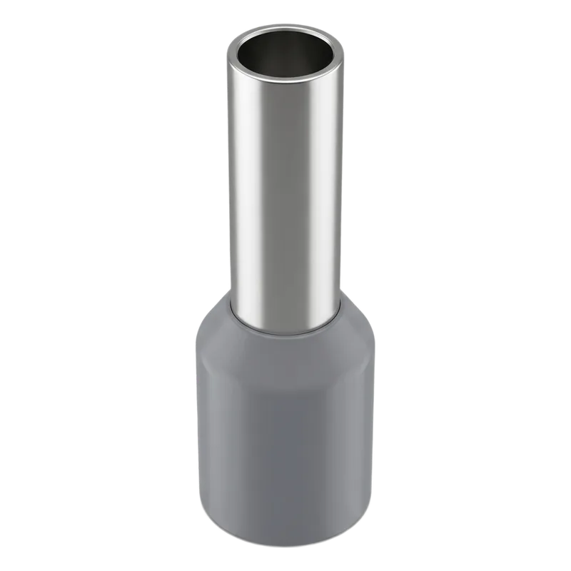 Conector Ferrule | 12AWG | 4mm² | Conductor Latón Estañado | Aislamiento PVC Gris | 25 Piezas por Bolsa EPCOM POWERLINE E4009