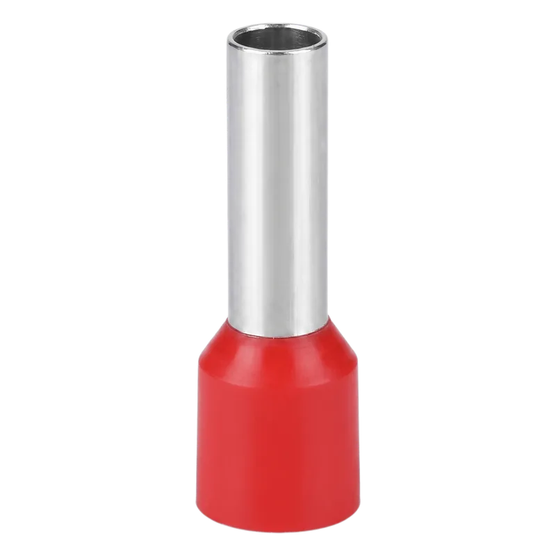 Conector Ferrule | 6AWG | 10mm² | Conductor Latón Estañado | Aislamiento PVC Rojo | 25 Piezas por Bolsa EPCOM POWERLINE E1012
