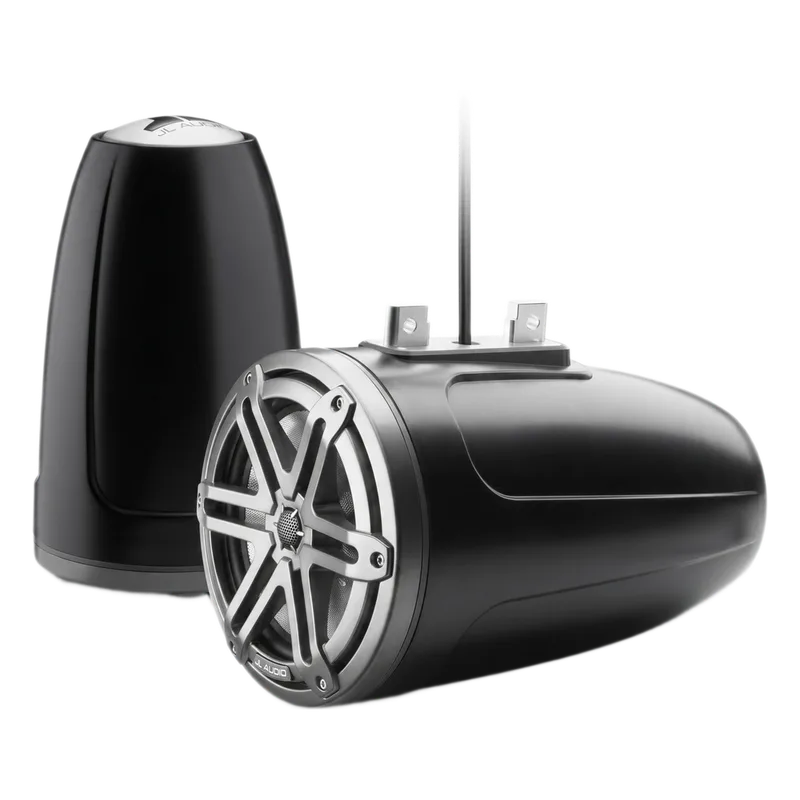 Bocina Marina Tipo Torre Cerrada / 7.7 Pulgadas (196 mm) / Serie M3 / Coaxial 2 Vías / Rejilla Sport Gris / Carcasa Sport Black / 100W RMS / 4 Ohms JL AUDIO 10-03267-00