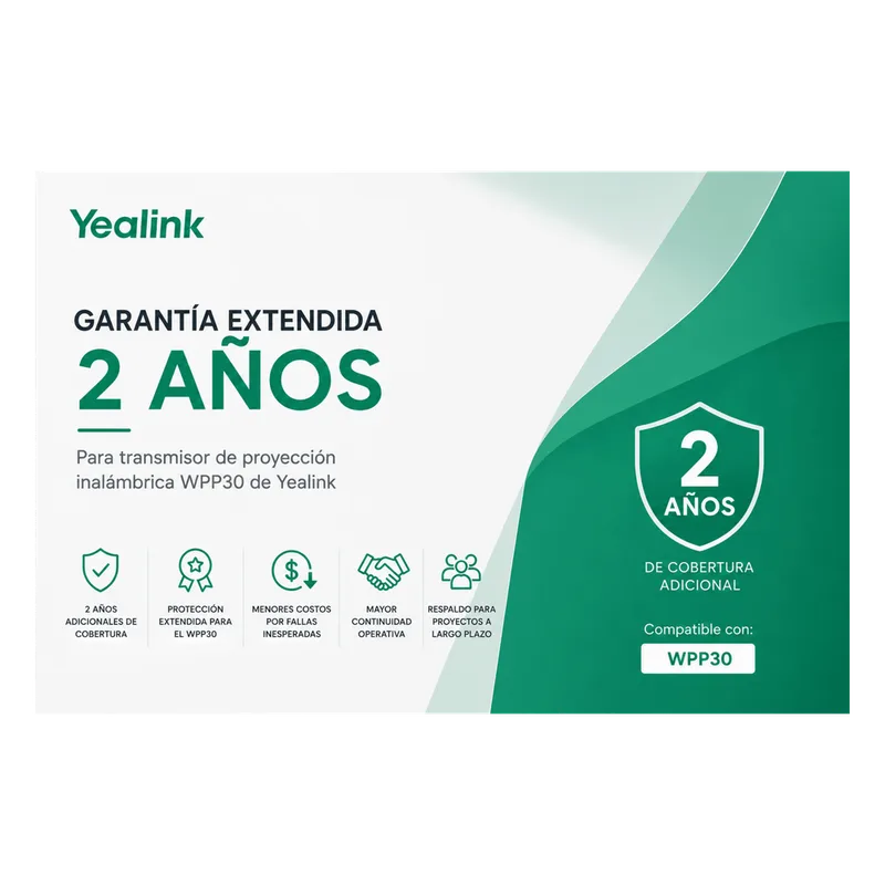 Garantia Extendida de 2 Años para Pod de Proyección Inalambrica WPP30 de Yealink WPP30-AMS-2YEAR